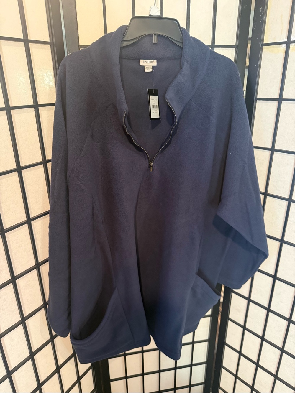 Avenue Navy Fleece Tunic with Half-Zip